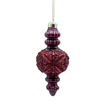 Kerstornament mauve glas 15 cm