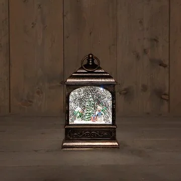 Anna's Collection kerstlamp sneeuwpop koper 13,5 x 25.5 cm