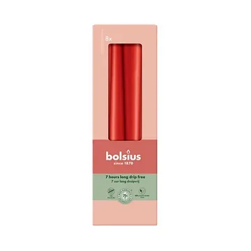 Bolsius Gotische Kaars Delicaat Rood 2.4 x 24.5 cm