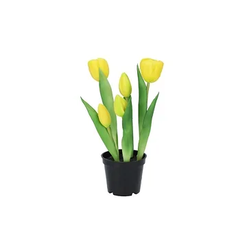 Silk Tulip In Pot Yellow