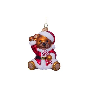 Vondels Kersthanger beer met kerstversiering 9.5 cm