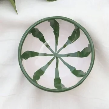 Lenta Living Tapas Schaaltje Granada Streep Verde Oliva 10 x 4 cm