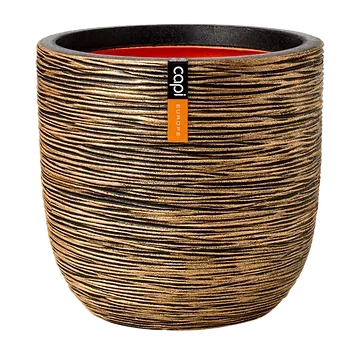 Capi Europe Bloempot Groove Zwart Goud 44 x 46 cm