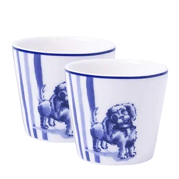 Heinen Delfts Blauw Eierdopje Teckel Nhaan 2 stuks