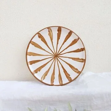 Lenta Living Ontbijtbord Granada Streep Caramel 22 cm