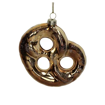 Kersthanger Pretzel Glas Goud 11.4 cm
