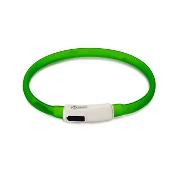 Beeztees Dogini veiligheidsband LED groen 35 cm