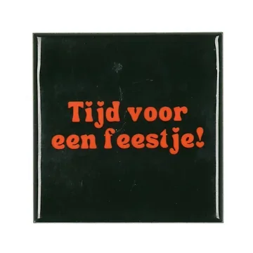 Tegel Feestje Zwart 10 x 10 cm