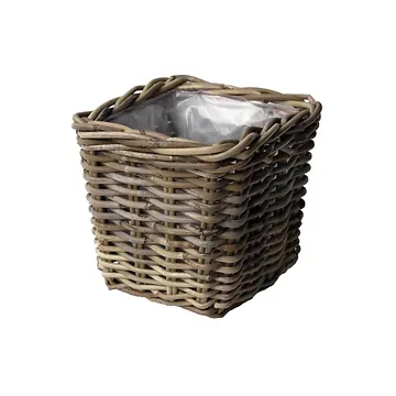 Van der Leeden Plantenbak Rotan Grijs 27x27x25