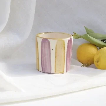 Lenta Living Medium Beker Lila Geel 8 x 8 cm
