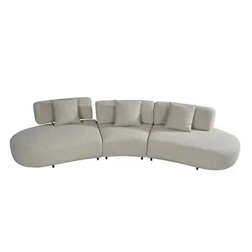 24Seven Bank Capri Vijfzits Taupe 378 x 146 x 78 cm
