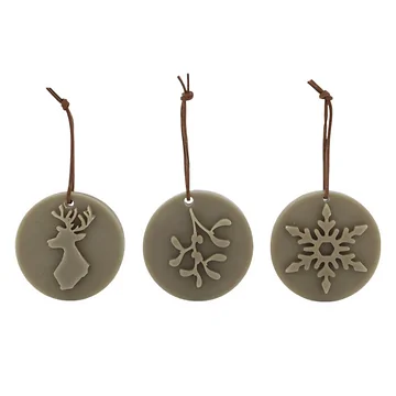 Home Society kaars ornament wax winter taupe