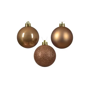 Kerstballen onbreekbaar tube 100 stuks ginger brown