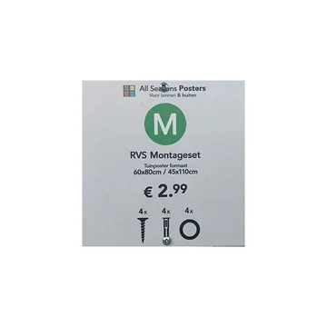 Montageset voor Medium Posters RVS