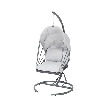 De Bosrand Hangstoel Antraciet Opvouwbaar kussen 80 x 67 x 195 cm