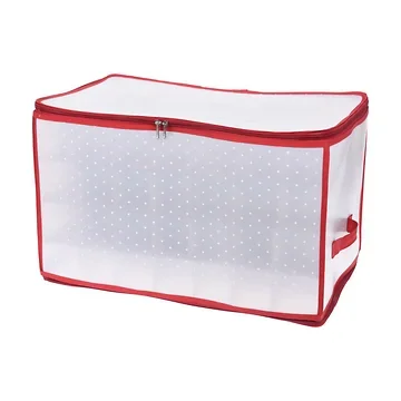 Kerstballen opbergdoos transparant 56.5 x 33 x 34 cm