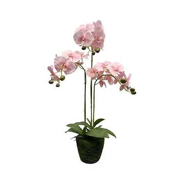 Kunstplant Orchidee 3 taks roze 80 cm