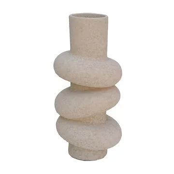HS Potterie Vaas Deco Beige 18.5 x 18.5 x 40 cm