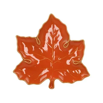 Schaal blad oranje 18 x 18 x 4 cm