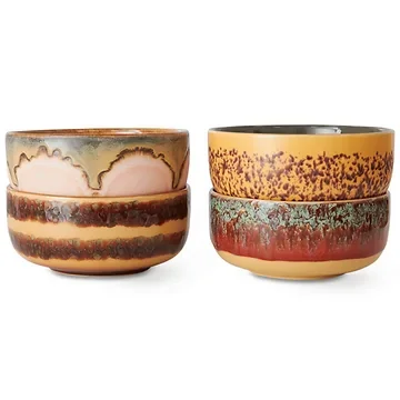 HKliving Desertkom 70's Ceramics Harbour 4 stuks 12.5 cm