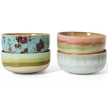 HKliving Desertkom 70's Ceramics Impression 4 stuks 12.5 cm