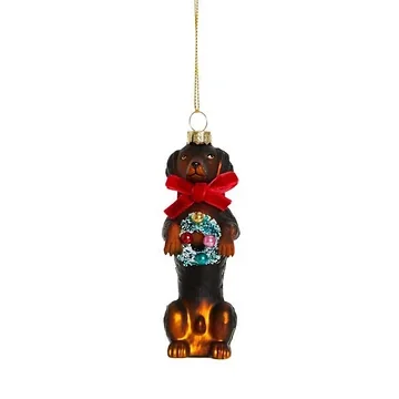 Yub in de boom kerstornament kersthondje bruin