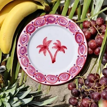 Lenta Living Ontbijtbord Palm Bordeaux 20 cm