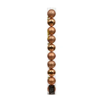 Decoris Kerstballen kunststof brandy 10 stuks Ø6 cm