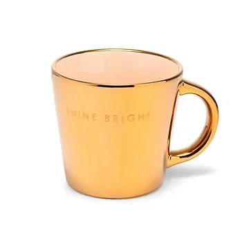 Vondels Ceramic cappuccino cup shine bright gold ecru 250 ml