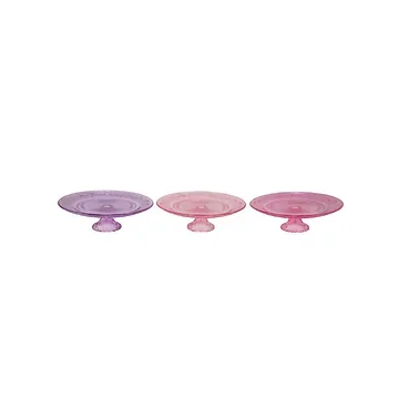 Dayah Pretty Pink Glass Plate On Foot