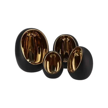 Taza Waxinelicht Egg Goud-Zwart