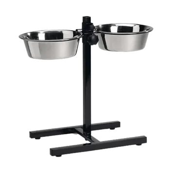 Beeztees Voerstandaard Dinerset Hond Zwart 54 x 25 x 52 cm