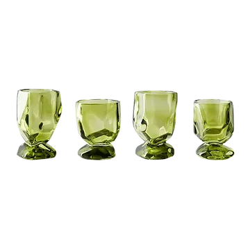 HKliving Glazen Nienke Sikkema for HKLIVING Emerald 4 stuks 11.5 cm