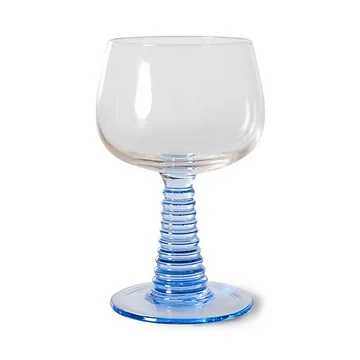 Hkliving Wijnglas Swirl Hoog Blauw 0.25 L