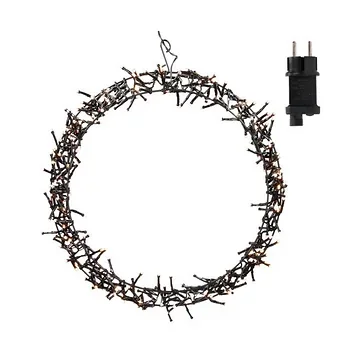 Kerstkrans ring LED warm wit 38 cm