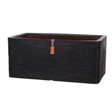 Capi Europe Plantenbak Nature Rib Rechthoek Zwart 73 x 39 x 32 cm
