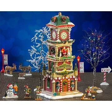 Lemax The village square clock tower set met adapter
