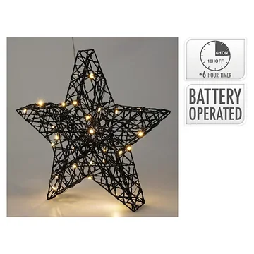 Kerstster zwart LED 30 x 30 cm