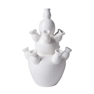 Heinen Delfts Blauw Tulpenvaas Keramiek Wit 35 x 21 cm