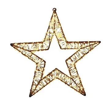 Anna's Collection kerstster zwart 3D metaal LED flash 36 x 3 cm