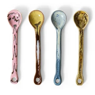 HKliving Lepels 70's Ceramics Sketch 4 stuks