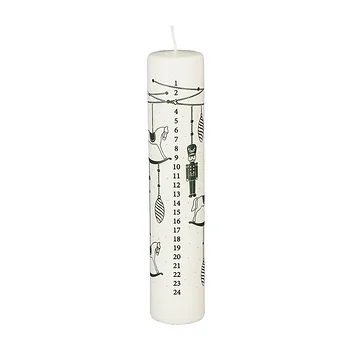 Advent pilaarkaars wit 25 x 5 cm