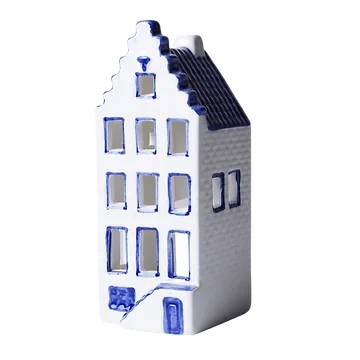 Heinen Delfts Blauw Waxinelichthouder Amsterdam