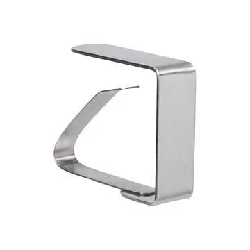 Homestyle Tafelkleed klemmen 4 stuks RVS zilver 5 x 4 cm