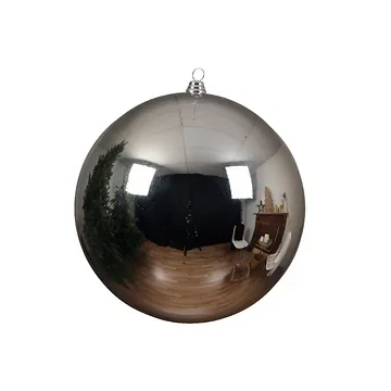 Decoris Kerstbal kunststof zilver glanzend 14 Ø cm