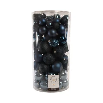 Kerstballen onbreekbaar tube 100 stuks night blue