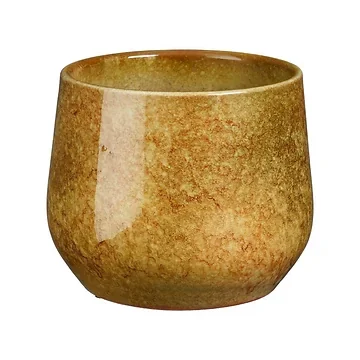 Mica Decorations Bloempot Hugo Rond Oker 15 x 17 cm