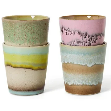 Hkliving Koffiekopje 70's Ceramics Pop Art 4 stuks 0.23 L