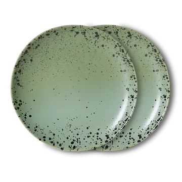 HKliving Desertbord 70's Ceramics Fleck 2 stuks 17.5 cm