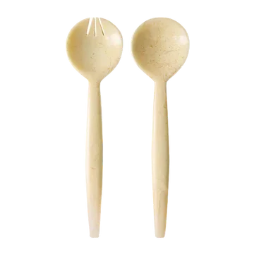 HKliving Saladebestek 70's Ceramics Vanilla 2 stuks 28.5 x 7.5 cm